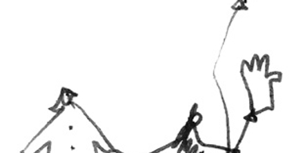 Tegning af barn med ballon